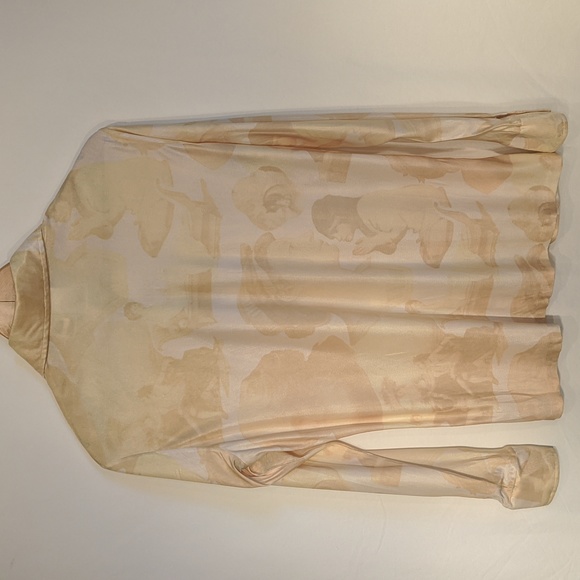 Vintage 70's white and yellow renaissance pattern disco shirt - Picture 6 of 11